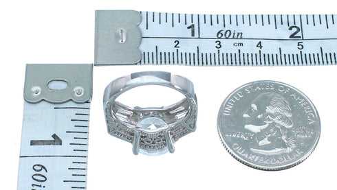 Cubic Zirconia Southwestern Sterling Silver Ring Size 7 AX71341