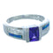 Amethyst And Blue Opal Silver Southwest Ring Size 5-3/4 EX55940
