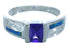 Amethyst And Blue Opal Silver Southwest Ring Size 5-3/4 EX55940