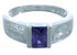 Genuine Sterling Silver Amethyst And Opal Ring Size 5-1/2 EX55977