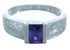 Sterling Silver Amethyst And Opal Inlay Ring Size 6-3/4 EX55942