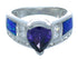 Silver Amethyst And Blue Opal Southwestern Ring Size 6 CX51504