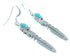 Native American Turquoise Feather Hook Dangle Earrings SX105196