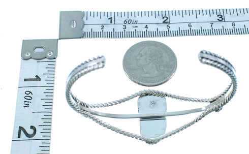 Sterling Silver Native American Coral Cuff Bracelet RX105324