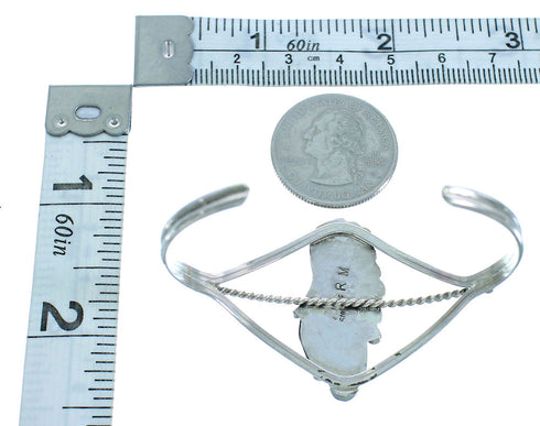 Navajo Tiger Eye Genuine Sterling Silver Leaf Cuff Bracelet RX105387