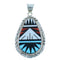 Zuni Authentic Sterling Silver Multicolor Pendant RX105492
