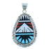 Zuni Authentic Sterling Silver Multicolor Pendant RX105492