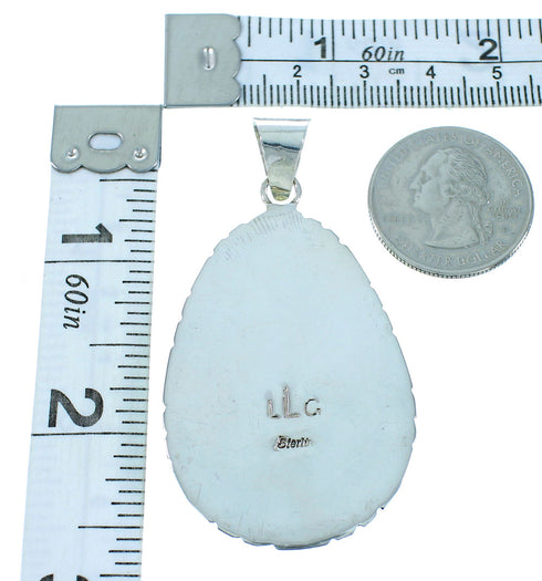 Zuni Authentic Sterling Silver Multicolor Pendant RX105492