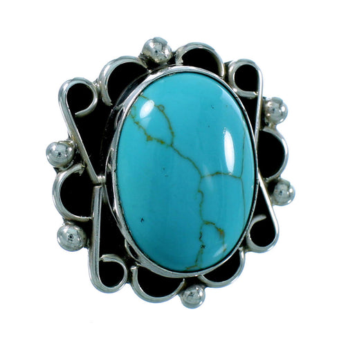 Genuine Sterling Silver Navajo Turquoise Jewelry Ring Size 5-3/4 RX106167