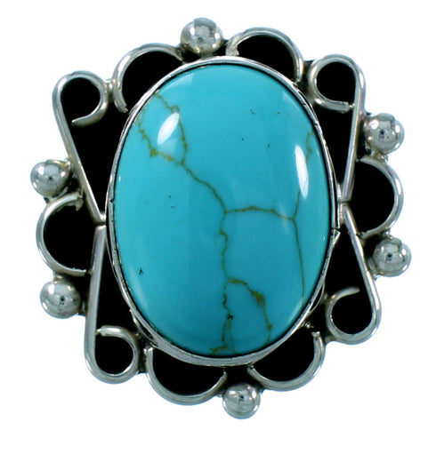 Genuine Sterling Silver Navajo Turquoise Jewelry Ring Size 5-3/4 RX106167