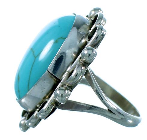 Genuine Sterling Silver Navajo Turquoise Jewelry Ring Size 5-3/4 RX106167