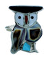American Indian Genuine Sterling Silver Multicolor Owl Ring Size 4-3/4 RX106219