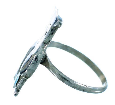 American Indian Genuine Sterling Silver Multicolor Owl Ring Size 4-3/4 RX106219