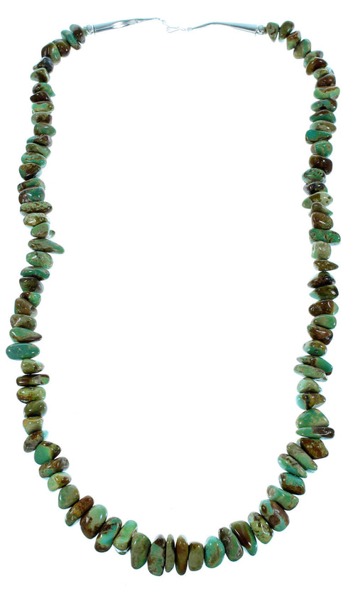 Sterling Silver Kingman Turquoise Southwest Bead Necklace RX105797