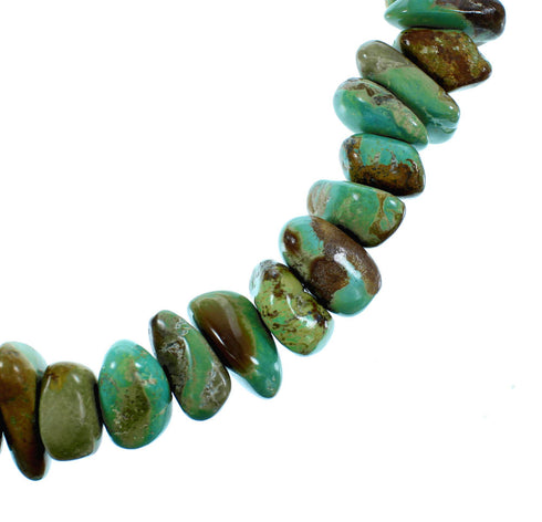 Sterling Silver Kingman Turquoise Southwest Bead Necklace RX105797