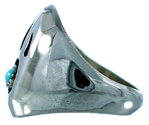 Native American Turquoise Authentic Sterling Silver Bear Paw Ring Size 9-3/4 SX105963