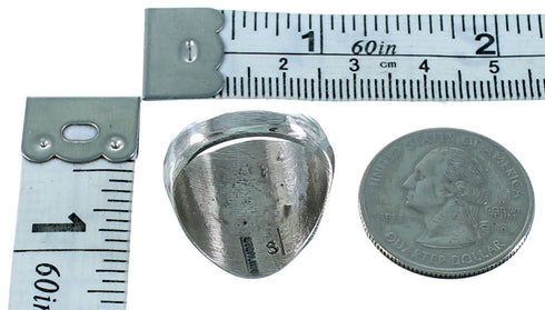 Native American Turquoise Authentic Sterling Silver Bear Paw Ring Size 9-3/4 SX105963