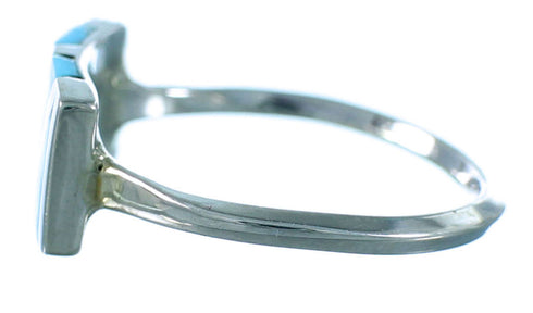 Authentic Sterling Silver And Turquoise Zuni Jewelry Ring Size 8-1/4 SX106268