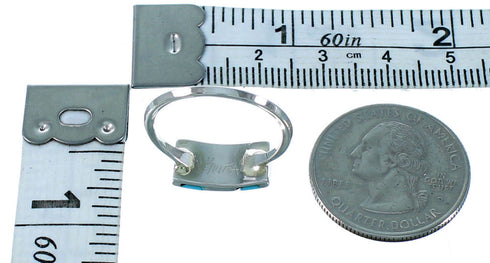 Authentic Sterling Silver And Turquoise Zuni Jewelry Ring Size 8-1/4 SX106268