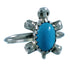Native American Turquoise Sterling Silver Turtle Ring Size 4-3/4 SX106287