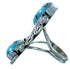American Indian Turquoise Sterling Silver Scalloped Leaf Ring Size 6-3/4 SX106382