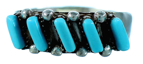 Zuni Jewelry Turquoise Genuine Sterling Silver Ring Size 6-1/4 AS31459