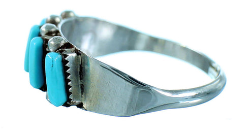 Zuni Jewelry Turquoise Genuine Sterling Silver Ring Size 6-1/4 AS31459