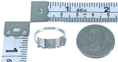 Zuni Jewelry Turquoise Genuine Sterling Silver Ring Size 6-1/4 AS31459
