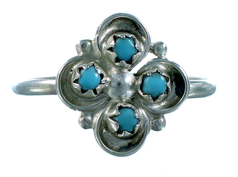 Zuni Turquoise Sterling Silver Jewelry Ring Size 6-3/4 SX106137