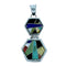 Genuine Sterling Silver Multicolor Inlay Southwestern Pendant SX106525