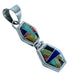Authentic Sterling Silver Multicolor Inlay Southwestern Pendant SX106526