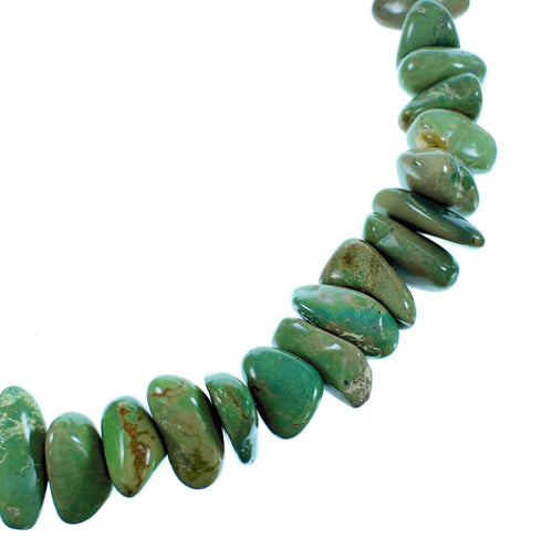 Southwestern Kingman Turquoise And Genuine Sterling Silver Bead Necklace SX106617