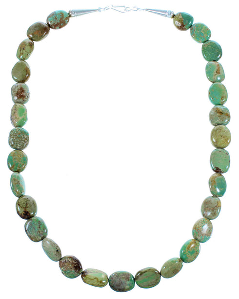 Southwest Jewelry Kingman Turquoise Sterling Silver Bead Necklace SX106675