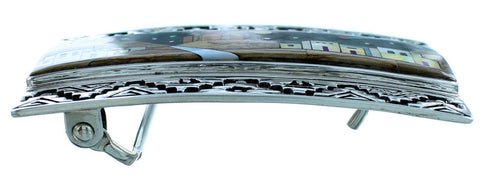 Native American Village Design Bear Multicolor Belt Buckle EX29133