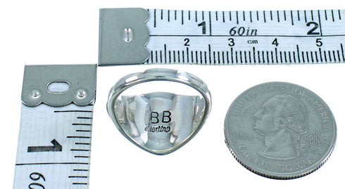 Southwestern Multicolor Inlay Jewelry Ring Size 7-3/4 YS58411