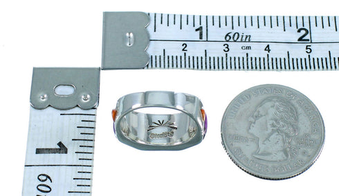 Turquoise Multicolor Sterling Silver Jewelry Ring Size 5-1/2 RS38567