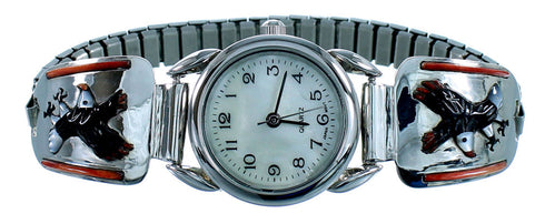 Multicolor Sterling Silver Eagle Watch VX63987