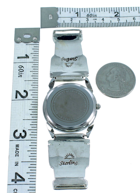 Sterling Silver Mother Of Pearl Black Jade Southwest Watch YX77796