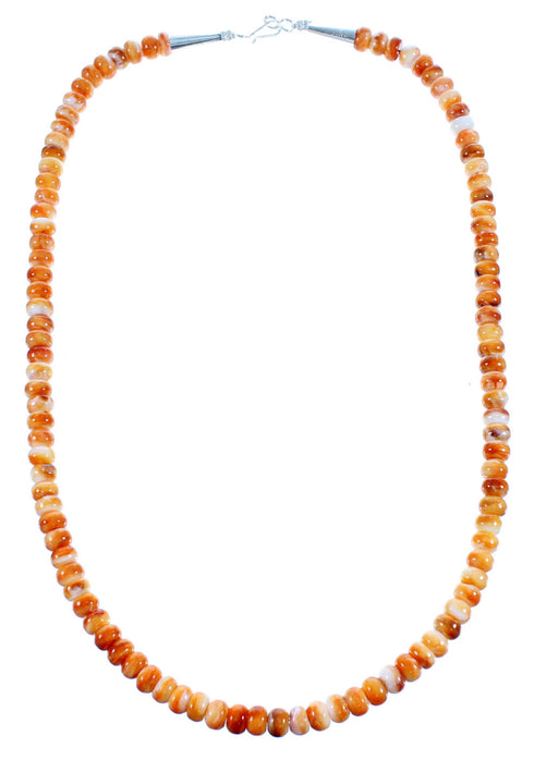 Southwest Authentic Sterling Silver Oyster Shell Bead Necklace RX106860