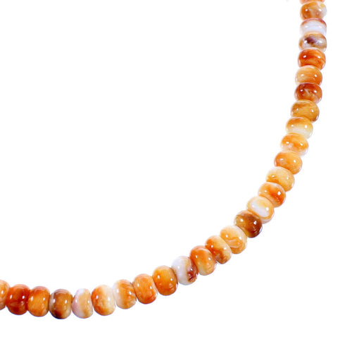 Southwest Authentic Sterling Silver Oyster Shell Bead Necklace RX106860