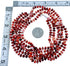 Genuine Sterling Silver 3-Strand Red Oyster Shell American Indian Bead Necklace RX106870