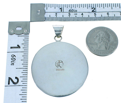 Multicolor And Genuine Sterling Silver Eagle Pendant EX29690