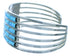 Genuine Sterling Silver Blue Opal Inlay Zuni Indian Cuff Bracelet RX107143