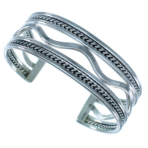 Navajo Indian Genuine Sterling Silver Cuff Bracelet RX107308