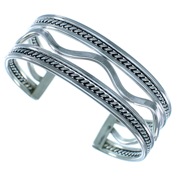 Navajo Indian Genuine Sterling Silver Cuff Bracelet RX107308