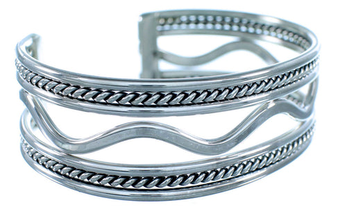 Navajo Indian Genuine Sterling Silver Cuff Bracelet RX107308