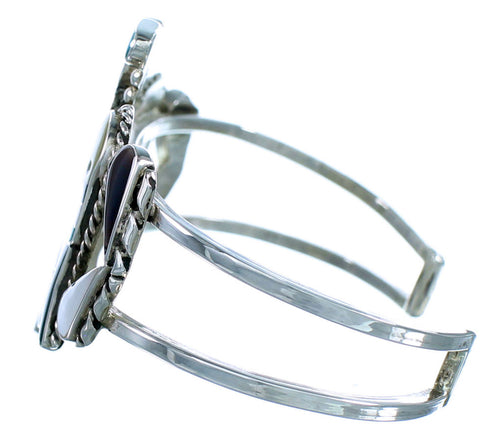 Sterling Silver Multicolor Zuni Thunderbird Cuff Bracelet SX107492