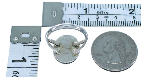 Genuine Sterling Silver Pink Shell American Indian Jewelry Ring Size 7-3/4 RX107660