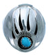 Bear Paw American Indian Turquoise And Sterling Ring Size 14-3/4 JX124896