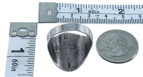 Bear Paw American Indian Turquoise And Sterling Ring Size 9-3/4 JX124898